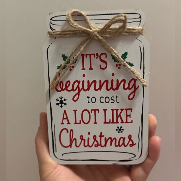 Charming Holiday Sign with Red and White Design - Picture 1 of 2